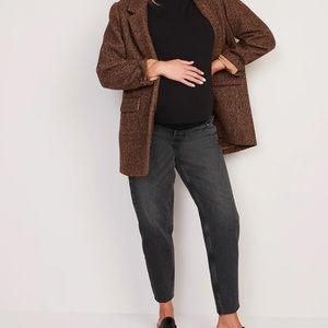 Maternity Full-Panel Slouchy Taper Black Cut